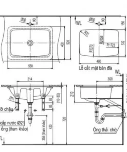 Chậu Rửa Lavabo INAX L-2298V Âm Bàn - 10 Chậu Rửa Lavabo INAX L-2298V Âm Bàn - 9