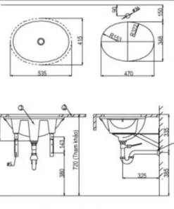 Chậu Rửa Lavabo INAX L-2293V Âm Bàn - 9