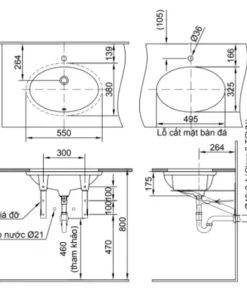Chậu Rửa Lavabo INAX L-2216V Âm Bàn - 9