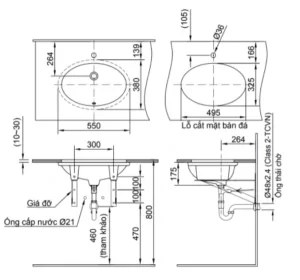 Chậu Rửa Lavabo INAX L-2216V Âm Bàn - 9