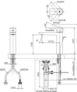 Vòi Lavabo TOTO TLG02304V Gật Gù Nóng Lạnh GR - 9