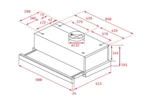 Máy Hút Mùi Âm tủ Teka TLR2 92 SS 113070001 - 3