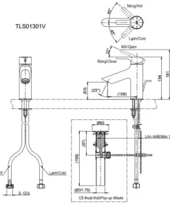 Vòi Lavabo TOTO TLS01301V Gật Gù Nóng Lạnh LB - 9