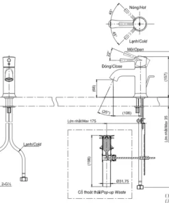 Vòi Lavabo TOTO TLS02301V Gật Gù Nóng Lạnh LN - 10 Vòi Lavabo TOTO TLS02301V Gật Gù Nóng Lạnh LN - 9
