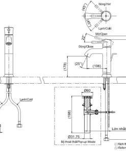 Vòi Lavabo TOTO TLS02303V Gật Gù Nóng Lạnh LN - 9