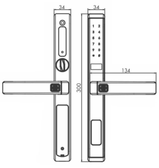 KHÓA CỬA VÂN TAY HUBERT HB CN77 BLACK - 3