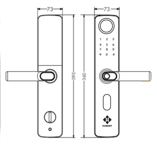 KHÓA CỬA VÂN TAY HUBERT HB CG66 COPPER - 3