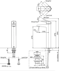 Vòi Lavabo TOTO TVLM109RU Gật Gù Nóng Lạnh RUFICE - 9
