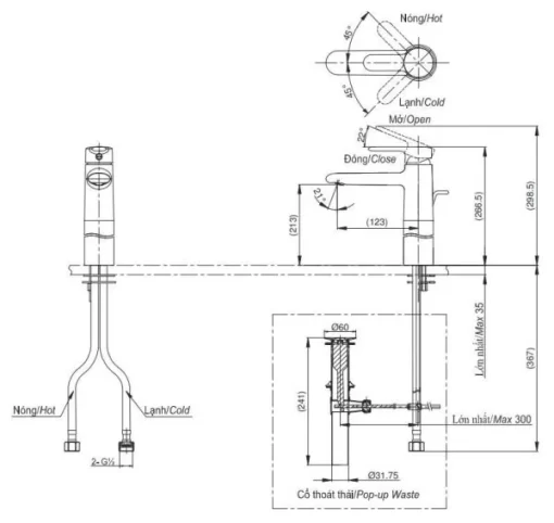 Vòi Lavabo TOTO TVLM112NS Gật Gù Nóng Lạnh NEW STANDARD - 5