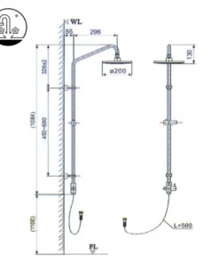Vòi Sen Cây INAX BFV-1115S-3C Nóng Lạnh - 14 Vòi Sen Cây INAX BFV-1115S-3C Nóng Lạnh - 13