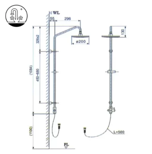 Vòi Sen Cây INAX BFV-1115S-3C Nóng Lạnh - 7
