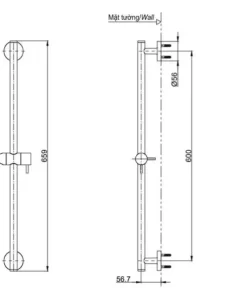 Thanh Trượt Sen Tắm TOTO TBW01016B - 9