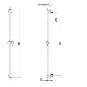 Thanh Trượt Sen Tắm TOTO TBW01015B - 9