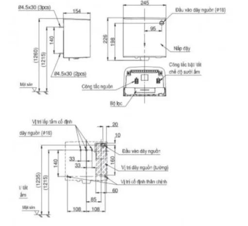 Máy Sấy Tay TOTO TYC322WF Treo Tường - 5