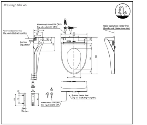 Nắp Rửa Điện Tử Washlet TOTO TCF34570GAA#NW1 Dòng S5 - 5