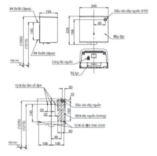Máy Sấy Tay TOTO TYC122W Treo Tường - 5