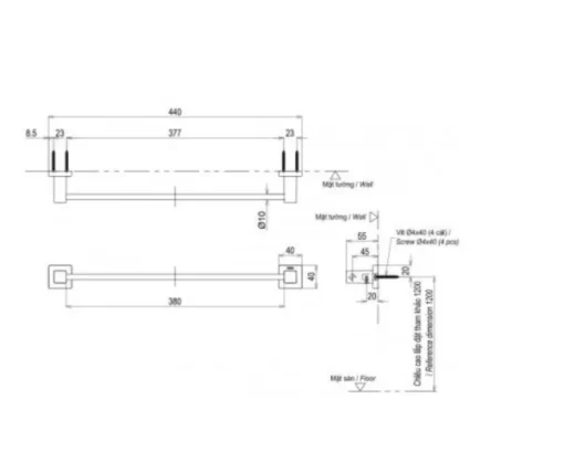 Thanh Vắt Khăn TOTO YT408S4RV - 5