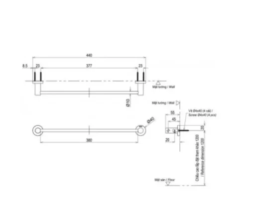Thanh Vắt Khăn TOTO YT406S4RV - 5