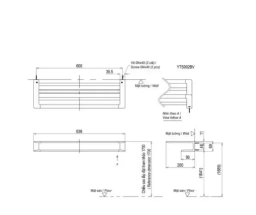 Thanh Vắt Khăn TOTO YTS902BV 2 Tầng - 5