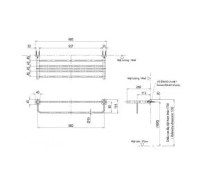 Thanh Vắt Khăn TOTO YTS408BV 2 Tầng - 9