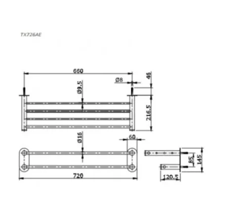 Thanh Vắt Khăn TOTO TX726AE 2 Tầng - 5