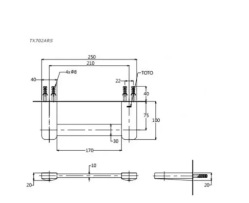 Thanh Vắt Khăn TOTO TX702ARS - 5