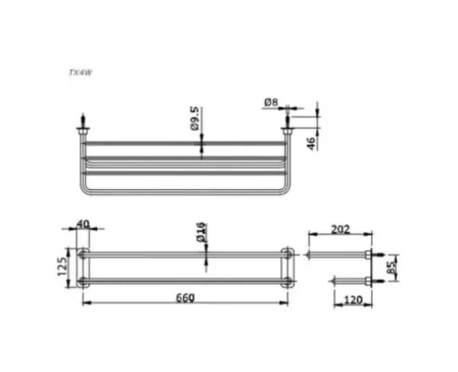 Thanh Vắt Khăn TOTO TX4W 2 Tầng - 5