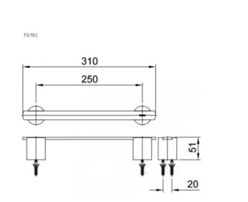 Thanh Vắt Khăn TOTO TS701 - 5