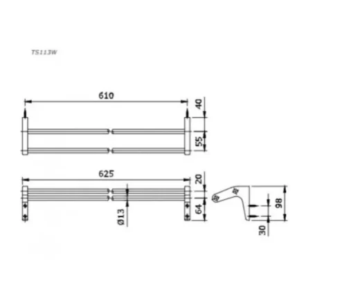 Thanh Vắt Khăn TOTO TS113W Đôi - 5