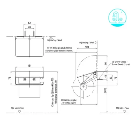 Móc Treo Giấy Vệ Sinh TOTO YH903V - 5