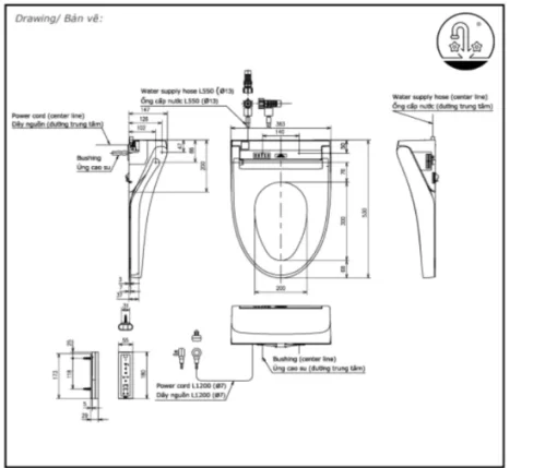 Nắp Rửa Điện Tử Washlet TOTO TCF24460AAA#NW1 Dòng C5 - 5