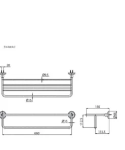 Thanh Vắt Khăn TOTO TX4WAC 2 Tầng - 10 Thanh Vắt Khăn TOTO TX4WAC 2 Tầng - 9