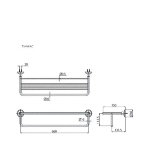 Thanh Vắt Khăn TOTO TX4WAC 2 Tầng - 5