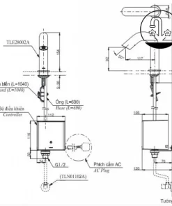 Vòi Lavabo TOTO TLE29002A/TLE01502A1/TLN01102A Cảm Ứng Nước Lạnh - 13