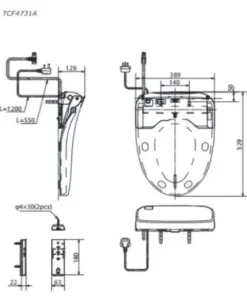 Nắp Rửa Điện Tử Washlet TOTO TCF4732A#NW Dòng S7 - 9