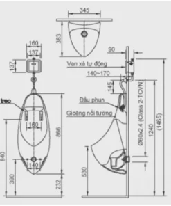 Bồn Tiểu Nam INAX AU-417V Treo Tường Men Chống Bám Bẩn - 10 Bồn Tiểu Nam INAX AU-417V Treo Tường Men Chống Bám Bẩn - 9