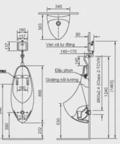 Bồn Tiểu Nam INAX U-417V Treo Tường - 9