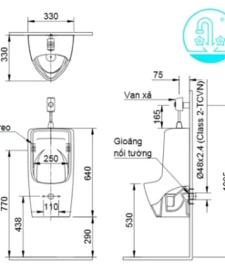 Bồn Tiểu Nam INAX U-431VR Treo Tường - 10 Bồn Tiểu Nam INAX U-431VR Treo Tường - 9