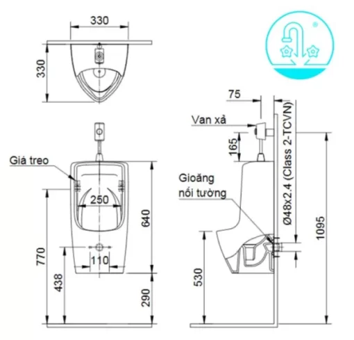 Bồn Tiểu Nam INAX U-431VR Treo Tường - 5