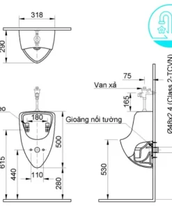 Bồn Tiểu Nam INAX U-440V Treo Tường - 9