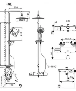 Vòi Sen Cây INAX BFV-3415T-7C Nhiệt Độ - 10 Vòi Sen Cây INAX BFV-3415T-7C Nhiệt Độ - 9