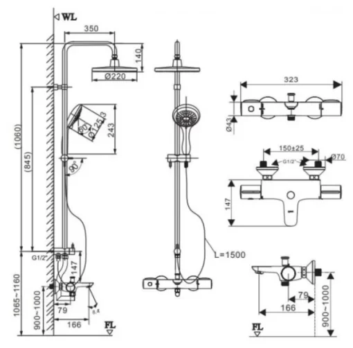 Vòi Sen Cây INAX BFV-3415T-7C Nhiệt Độ - 5