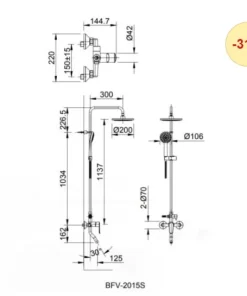 Vòi Sen Cây INAX BFV-2015S Nóng Lạnh - 10 Vòi Sen Cây INAX BFV-2015S Nóng Lạnh - 9