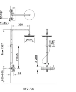 Vòi Sen Cây INAX BFV-70S Nóng Lạnh - 10 Vòi Sen Cây INAX BFV-70S Nóng Lạnh - 9