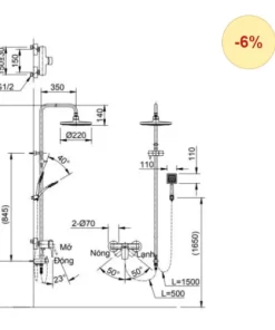 Vòi Sen Cây INAX BFV-50S Nóng Lạnh - 10 Vòi Sen Cây INAX BFV-50S Nóng Lạnh - 9