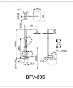 Vòi Sen Cây INAX BFV-60S Nóng Lạnh - 10 Vòi Sen Cây INAX BFV-60S Nóng Lạnh - 9