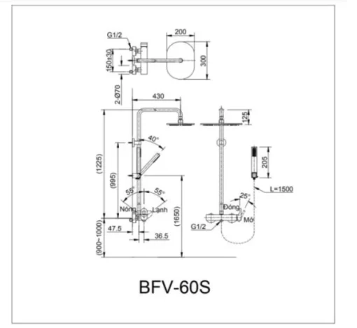 Vòi Sen Cây INAX BFV-60S Nóng Lạnh - 5