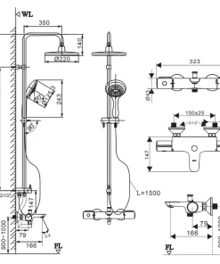 Vòi Sen Cây INAX BFV-3415T Nhiệt Độ - 10 Vòi Sen Cây INAX BFV-3415T Nhiệt Độ - 9