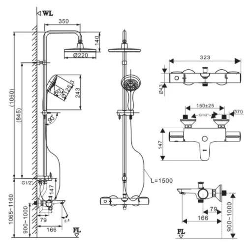 Vòi Sen Cây INAX BFV-3415T Nhiệt Độ - 5