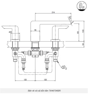 Vòi Xả Bồn TOTO TX467SKBR Nóng Lạnh - 9